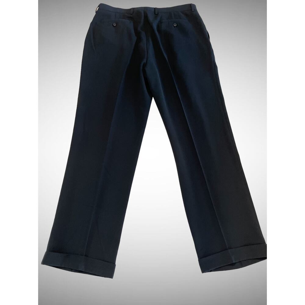 Alan Flusser Men's 38 x 32 Dress Golf‎ Pants. Pleated front, Black With cuffs.